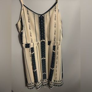 Navy and White sleeveless Aqua Dress size M